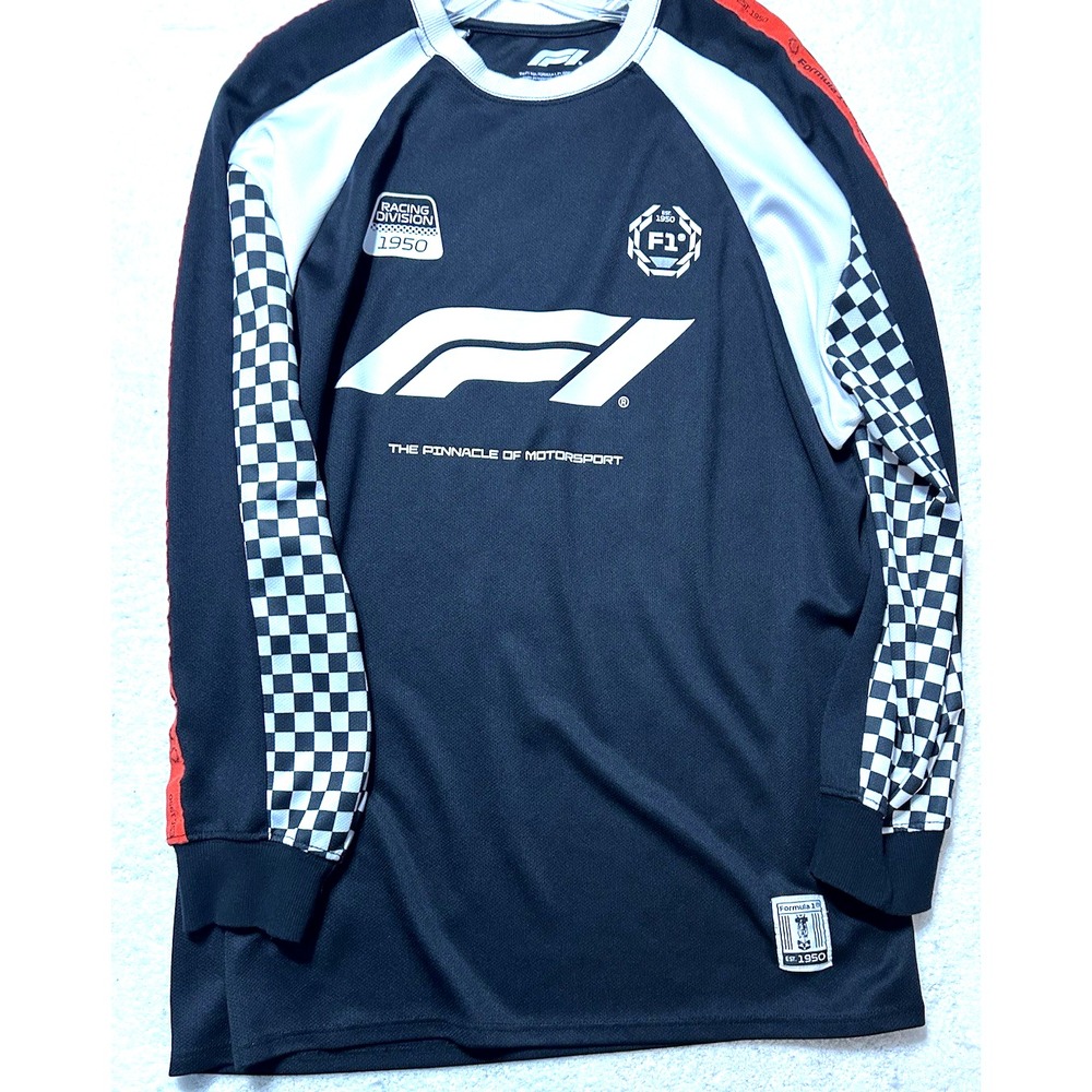 Hybrid Apparel Formula 1 Men's L/XL Polyester Black Long Sleeve Shirt (D2)